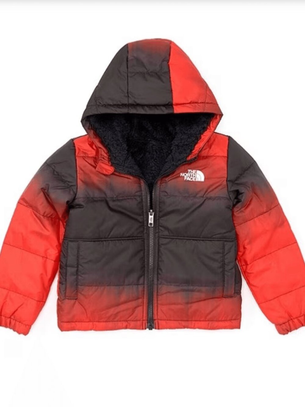 The North Face NEW size 3 Reversible Chimbo Full-Zip Hooded Red Black Jacket